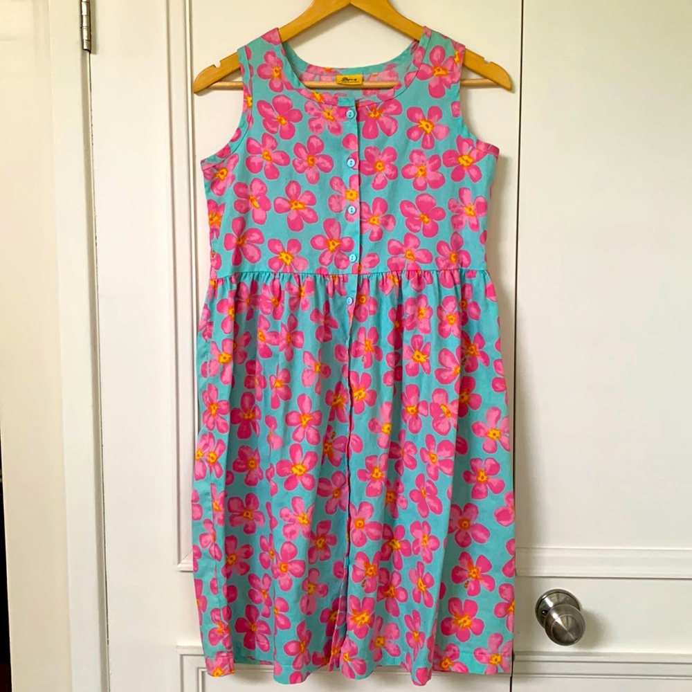 Vintage 90’s Ken Done Floral Print Tank Dress. Girl’s Size 12